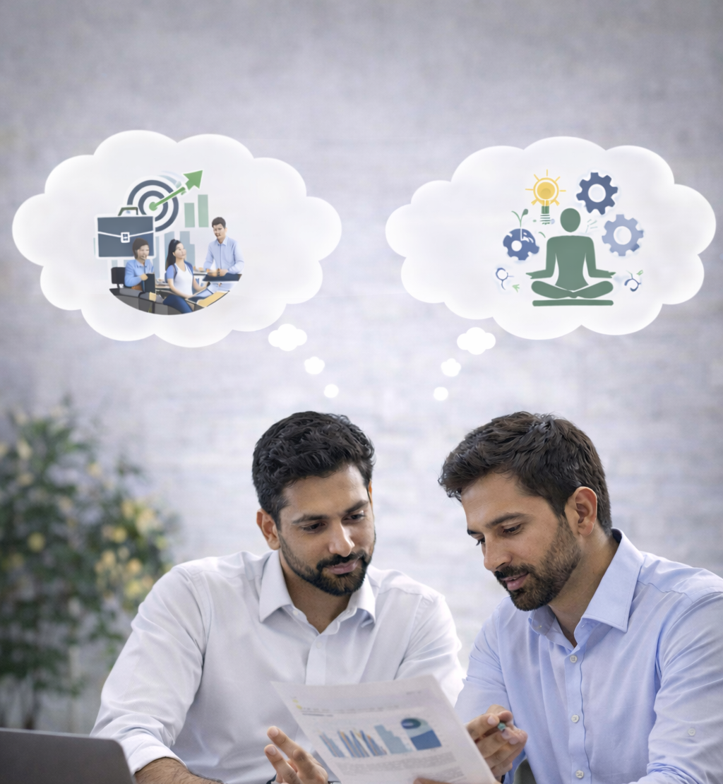 collaborating in the office discussion